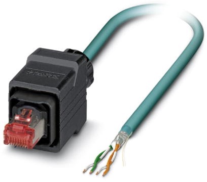 Phoenix Contact Ethernet Cordset; VS-PPC/PL-OE-93E-LI/5.0; RJ45; Male Straight; 4-Pin; 4 x 26AWG; Shielded; 5m PUR Cable